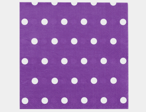 1502-3932 Салфетка Горошек фиолетовая 33см 12шт/G