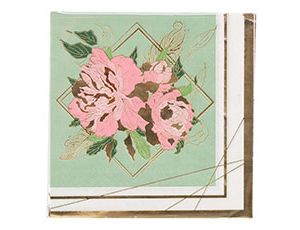 1502-4509 Салфетка Пионы 25см 6шт/G