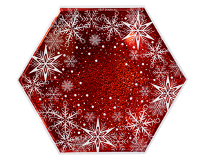 1502-4826 Тарелка фигур Снежные Искры 25см 6шт/G