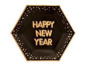 1502-5184 Тарелка Гламур Black&Gold HNY 27см 8шт/N