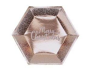 1502-5190 Тарелка Снегопад RoseGold XMAS 27см8шт/N