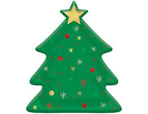 1502-5325 Тарелка фигур Елка новогодняя 27см 8шт/А