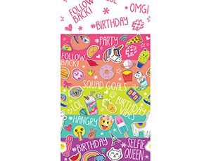 1502-5530 Скатерть бум Селфи Вечеринка 1,4х2,4м/А