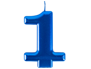 1502-6105 Свеча -цифра "1" Синяя 8см/G