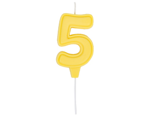 1502-6639 Свеча -цифра "5" Праздник желт паст 6см
