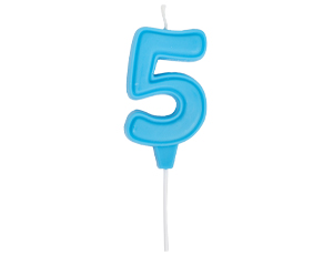 1502-6659 Свеча -цифра "5" Праздник голуб паст 6см