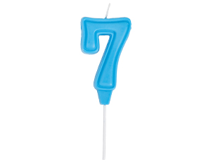 1502-6661 Свеча -цифра "7" Праздник голуб паст 6см