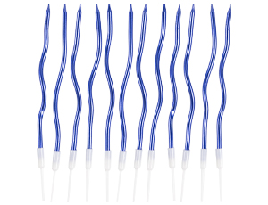 1502-6684 Свечи Волна синие с подст 13см 12шт/G