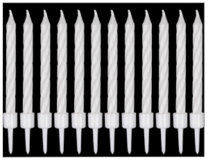 1502-6780 Свечи Спирали с подст Белые 6см 12шт/G