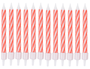 1502-6781 Свечи Спирали с подст Красные 6см 12шт/G