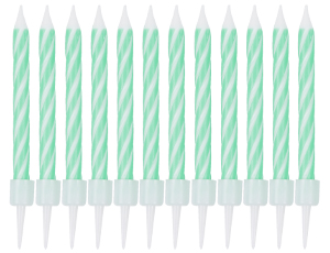 1502-6784 Свечи Спирали с подст Зеленые 6см 12шт/G