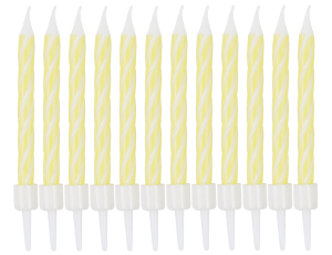 1502-6785 Свечи Спирали с подст Желтые 6см 12шт/G