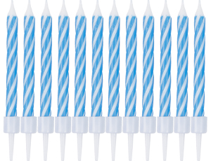 1502-6788 Свечи Спирали с подст Синие 6см 12шт/G