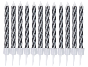 1502-6789 Свечи Спирали с подст Черные 6см 12шт/G