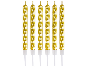 1502-6821 Свечи Цунами Золото 10см 6шт/G