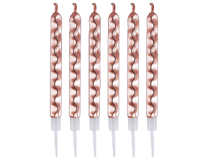 1502-6823 Свечи Цунами Розовое золото 10см 6шт/G