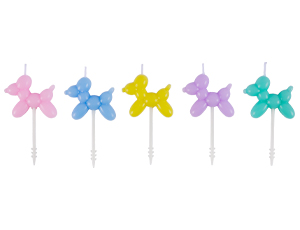 1502-6830 Свечи на пиках Собачки пастель 5шт/G