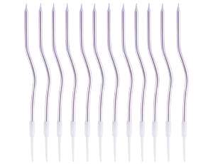 1502-6908 Свечи Волна сиреневые с подст 13см 12штG