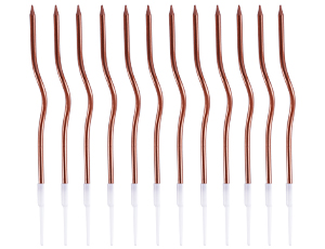 1502-6910 Свечи Волна шоколад с подст 13см 12шт/G