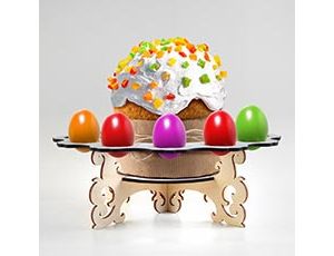 1502-6986 Подставка Пасхальная ХВ Кулич12 яиц 23см