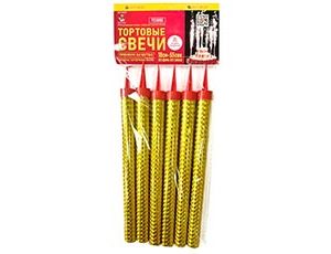 1502-6990 Свеча-Фонтан д/торта 18см 55сек 6шт ШЕFF