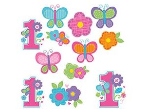 1505-0882 Баннер-комплект 1-й ДР Девочка 12шт/А