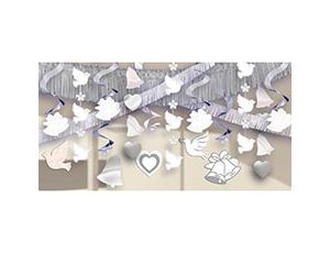 1505-1101 Декор-компл подвес фольг Свадьба 28шт/А