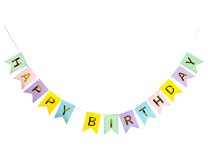 1505-2424 Гирлянда-флажки HB Пастель микс 500смG