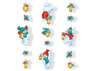 1505-2494 Гирлянда Снеговики с фонариками 1,5-2м