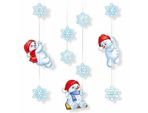 1505-2495 Гирлянда Снеговики на качелях 1,5-2м