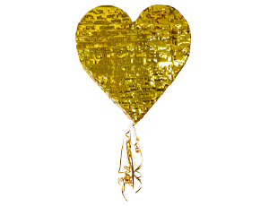 1507-1943 Пиньята Сердце золотое с лентами