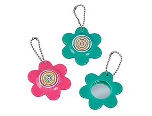 1507-2023 Брелок цветок с зеркалом зел/розов 8шт/А