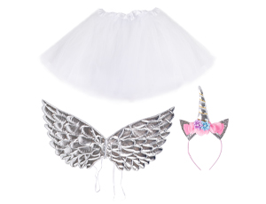 1508-0723 Костюм карнав дет Единорог серебр/бел/G