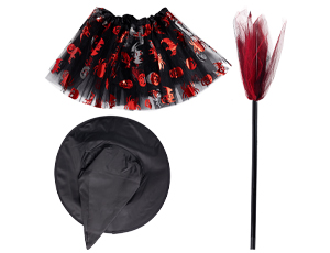 1508-0728 Костюм карнав дет Ведьмочка крас/черн/G