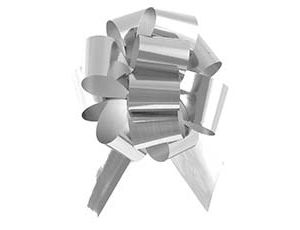 1509-1287 Бант Шар металл серебро D18см 5см/G