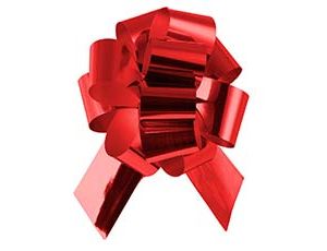 1509-1288 Бант Шар металл красный D18см 5см/G