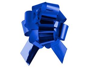 1509-1291 Бант Шар металл синий D18см 5см/G