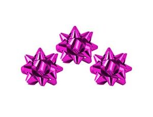 1509-1298 Бант Звезда металл ярко-роз D5см 12шт/G