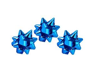 1509-1299 Бант Звезда металл синий D5см 12шт/G