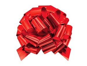 1509-1302 Бант Шар металл красный D46см 10см/G