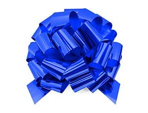 1509-1338 Бант Шар металл синий D36см 7см/G