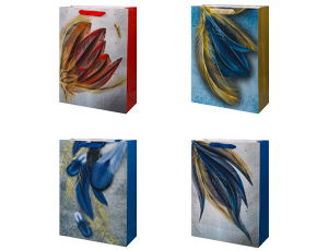 1509-1391 Пакет бум Перья в золоте 30х40см/G