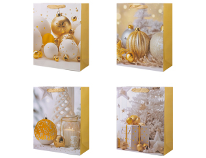 1509-1434 Пакет бум НГ Шары золотой микс 26х32см/G