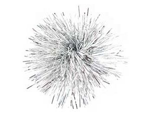 1509-1567 Бант -помпон метал серебряный 10см 2шт/G