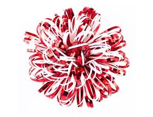 1509-1569 Бант -шар люкс метал крас/бел 10см 2шт/G