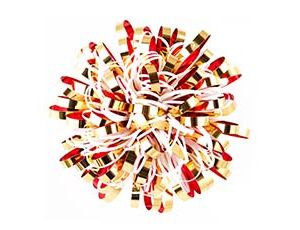 1509-1570 Бант -шар люкс метал золот/бел 10см 2штG