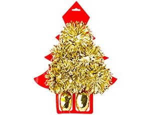 1509-1571 Бант -шар люкс метал золот 10см6шт+лента