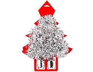 1509-1572 Бант -шар люкс метал сереб 10см6шт+лента