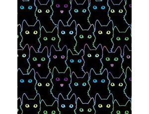 1509-1609 Бумага упак Черные котики 70х100см 10шт