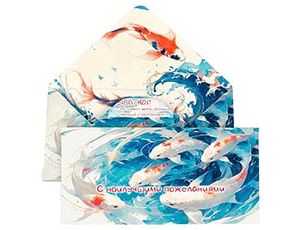 1509-1664 Конверт д/денег С ПОЖЕЛАНИЯМИ Рыбы